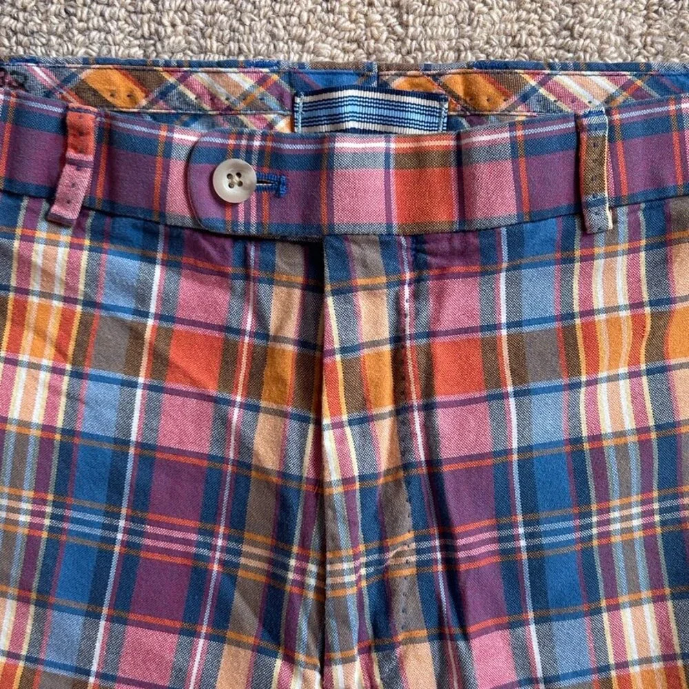 Peter Millar Plaid Cotton Shorts Preppy Golf Club Summer Men 32